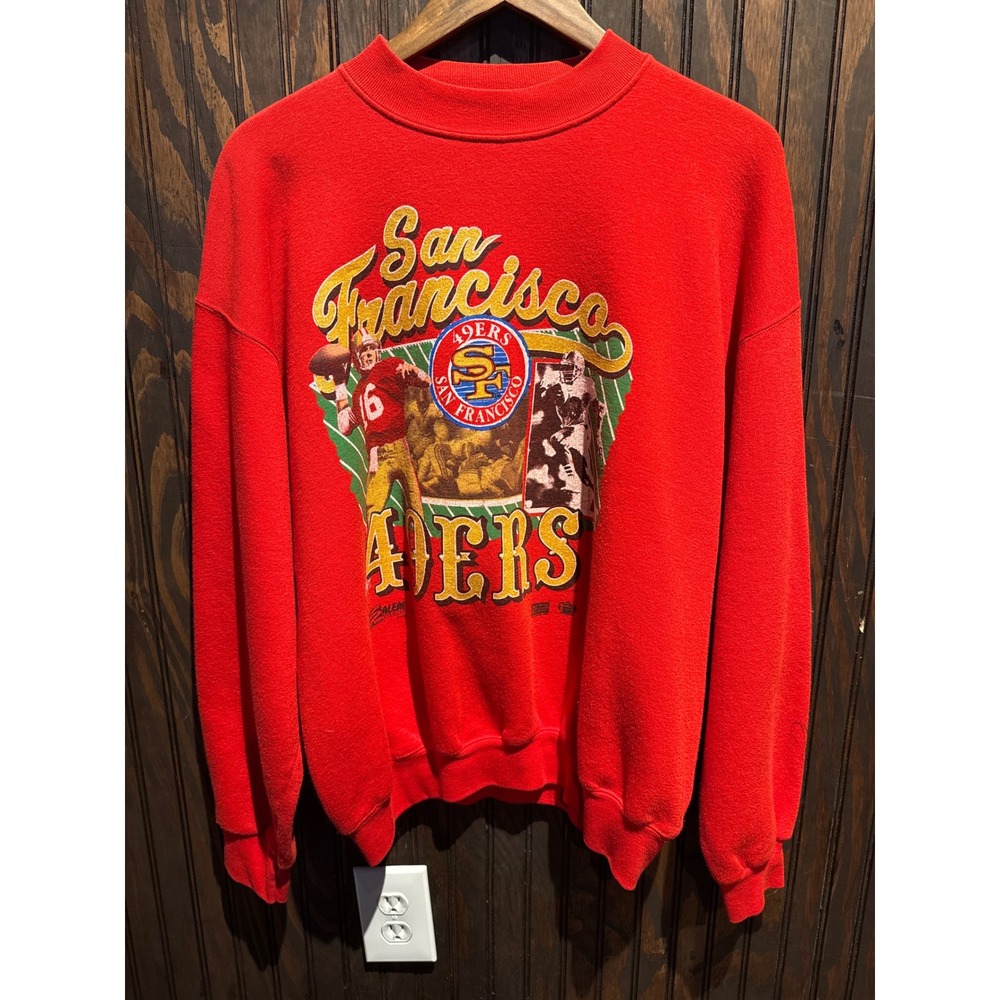 Vintage Salem Sportswear San Francisco 49ers Red Sweatshirt NFL 90s XL 24x27 - Picture 1 of 3
